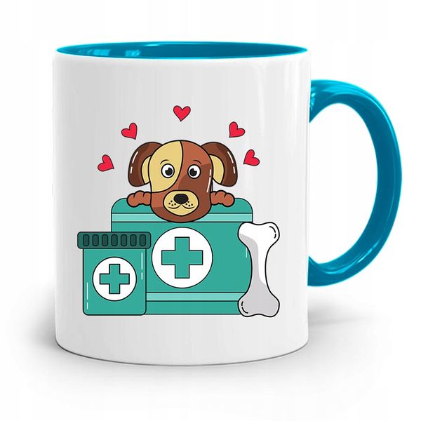 Kubek Błękitny Weterynarza Najlepszy Weterynarz Z Nadrukiem Ze Zdjęciem zdjęcie 1