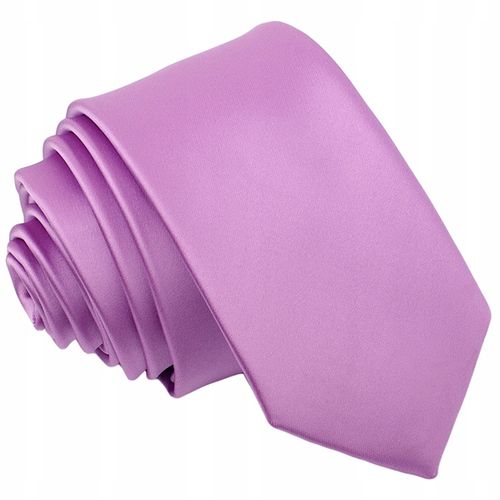 GŁADKI Jednokolorowy Krawat 7cm Męski LILIOWY R41 na Arena.pl