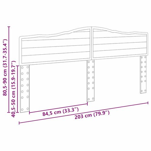 Zagłówek Brązowy dąb 200 cm Materiał drewnopochodny na Arena.pl