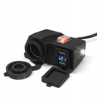 GNIAZDO ZAPALNICZKI DO MOTORU QUADA 2 GNIAZDA USB 3,1 AMPERA Z WOLTOMIERZEM