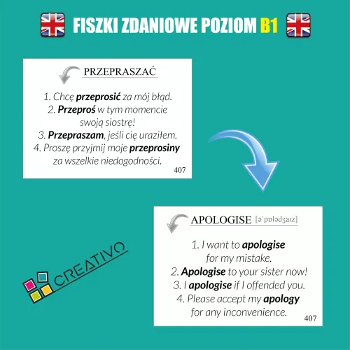 Angielski. Fiszki zdaniowe. Poziom B1 na Arena.pl