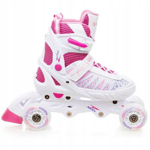Rolki Wrotki Łyżwy 4w1 Regulowane RAVEN Grace 31-35 LED na Arena.pl
