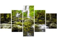75CM 120 OBRAZ 5 ELEM WODOSPAD ZIELENI ŚCIENNY DRUK
