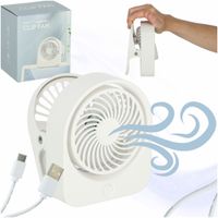 Wentylator z Klipsem Biurkowy Bezprzewodowy USB Mini Wiatrak 3 Poziomy Mocy