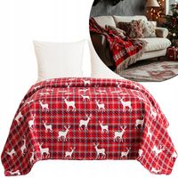 NARZUTA NA ŁÓŻKO KOC 170 x 200 PLED KAPA PIKOWANA ŚWIĄTECZNA WZORY ŚWIĘTA