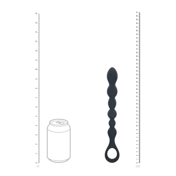 Beaded Snake Silicone Anal Probe With Loop - Black zdjęcie 5