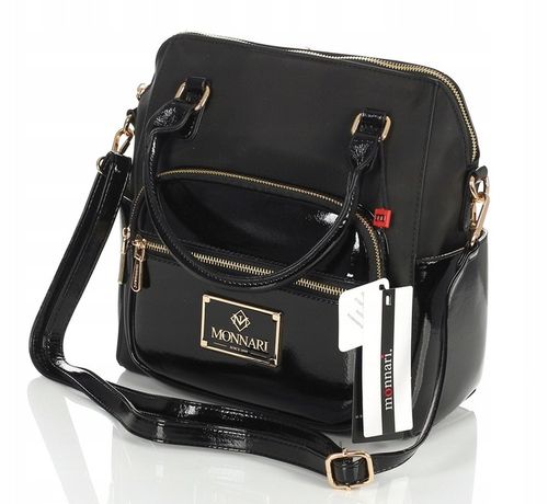 Monnari Czarna torebka listonoszka KUFEREK do ręki i plecak w jednym 3w1 na Arena.pl
