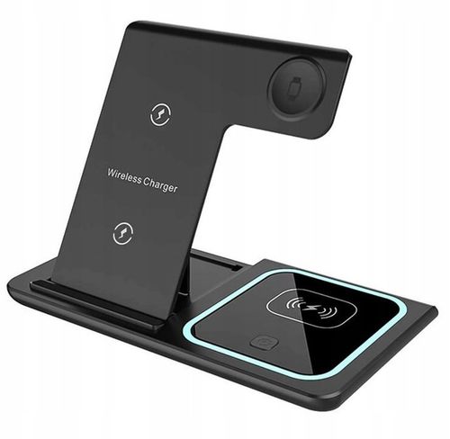 Ładowarka Indukcyjna Stacja Dokująca Apple Iphone AirPods Qi USB 3w1 LED na Arena.pl