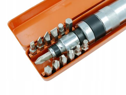 ŚRUBOKRĘT POBIJAK WYKRĘTAK WKRĘTAK UDAROWY 13 BITÓW + METALOWE PUDEŁKO na Arena.pl