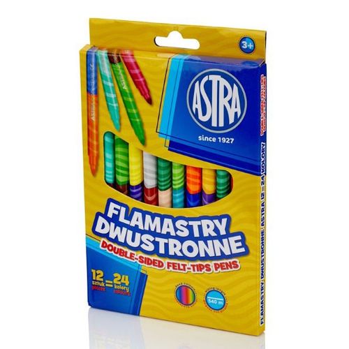 ASTRA Flamastry Dwustronne 12 Kolorów - Kreatywność w Twoich Rękach na Arena.pl