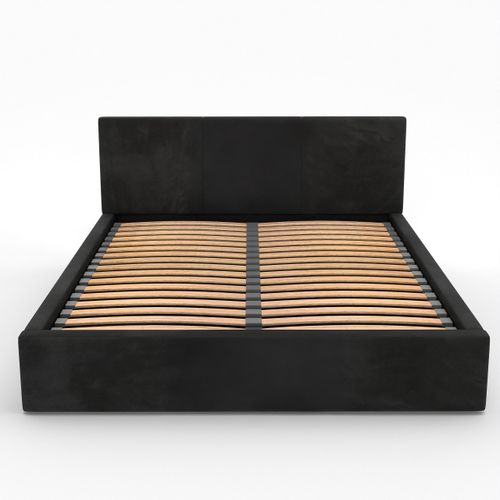 ŁÓŻKO TAPICEROWANE DO SYPIALNI 160x200 ŁÓŻKO PODWÓJNE Z POJEMNIKIEM CZARNE na Arena.pl