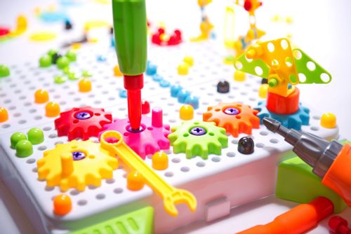 Puzzle Klocki w walizce 4w1 + wkrętarka 181 el. na Arena.pl