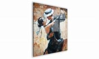 OBRAZ NA SZKLE KWADRATOWY 50x50cm 103 Tańcząca para