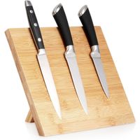 Stojak na noże bambusowy magnetyczny 24x21 cm
