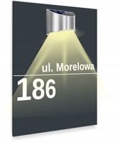 antracyt TABLICZKA lampka solarna ADRESOWA nr domu aluminiowa dibond 40x30