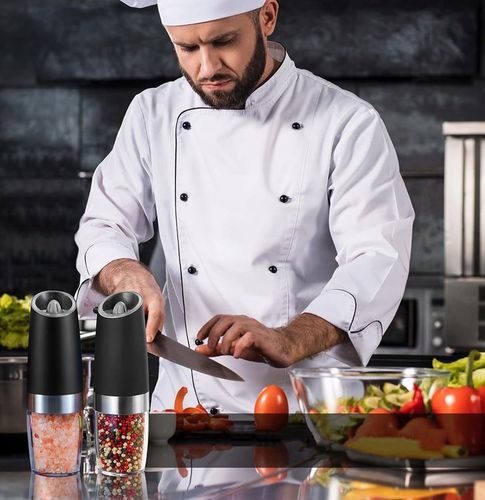 ELEKTRYCZNY MŁYNEK DO PIEPRZU ZESTAW 2 SZT MŁYNKÓW DO SOLI I PIEPRZU, Z LED na Arena.pl