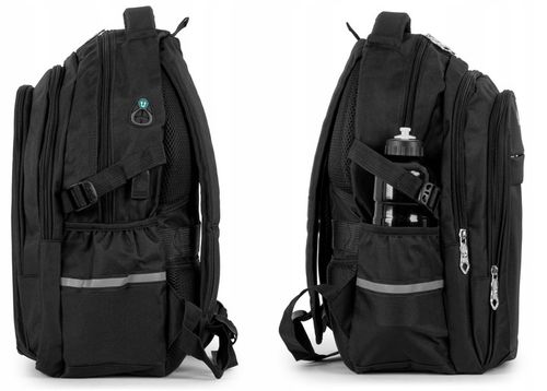 Plecak TORNISTER szkolny młodzieżowy DUŻY czarny 24L Klasy 1-8 Odblaski na Arena.pl