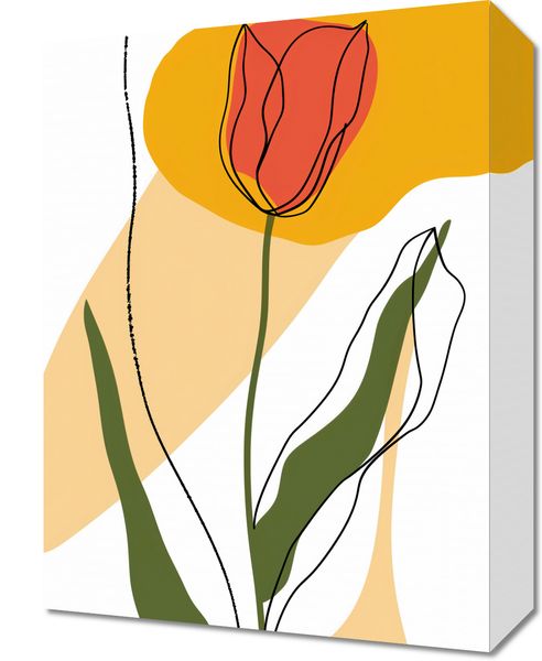 Obraz 30x40cm Przerysowany Tulipan zdjęcie 1