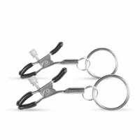 easytoys metalowe zaciski z pierścieniem - regulowane, srebrne