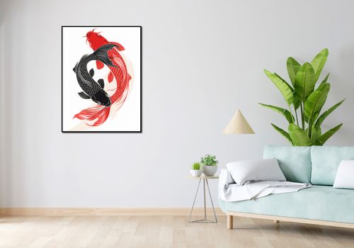 Plakat 75x100cm Yin i Yang Koi na Arena.pl