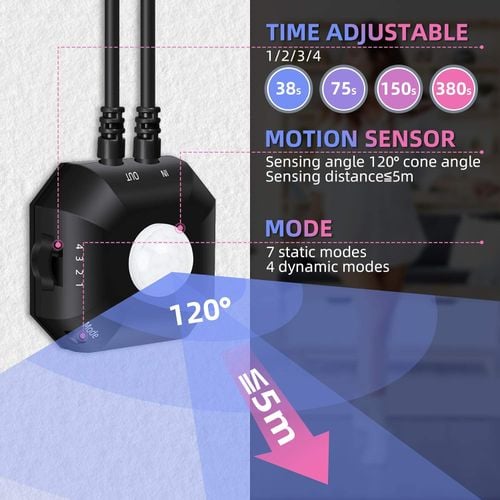 Ściemnialna Taśma LED RGB 3m Z Czujnikiem Ruchu PIR i Funkcją Pamięci na Arena.pl