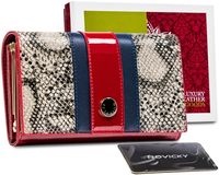 skórzany portfel damski z motywem wężowej skóry - peterson