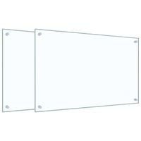 Panele ochronne do kuchni, przezroczyste 2 szt. 80x50 cm, szkło