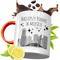 Kubek Pomarańczowy Dla Piekarza Prezent Z Nadrukiem Ze Zdjęciem