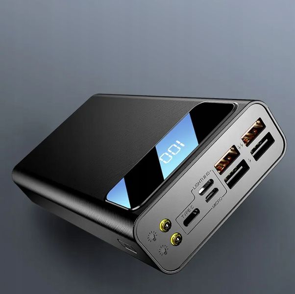 DUŻY POWERBANK 30000MAH 4 x USB USB-C Lightning Latarka Wyświetlacz zdjęcie 3