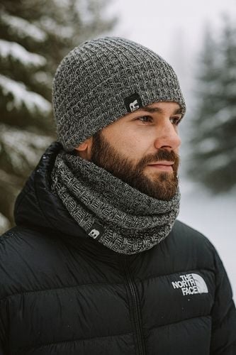 zimowy KOMPLET Męski CZAPKA + KOMIN szal+ RĘKAWICZKI DOTYKOWE Ciepły na Arena.pl