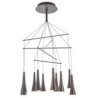 LAMPA wisząca LUCA MD16115-10A Italux metalowa OPRAWA zwis LED 50W 3000K kaskada stożki brązowe