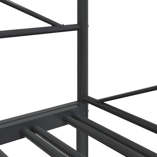 Łóżko dzienne wysuwanym pojemnikiem bez materaca czarne stalowe na Arena.pl