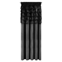 Zasłona zaciemniająca z falbanami na taśmie AURA 140X270 czarna