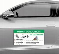 mata MAGNETYCZNA magnes na samochód reklamowy 30x60cm USŁUGI OGRODNICZE
