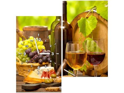 60X60CM ZEGAR BIAŁE CZERWONE OBRAZ DREWNO ŚCIAN KWADRAT na Arena.pl