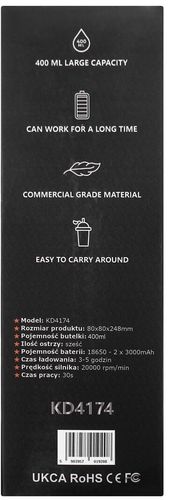 Blender akumulatorowy USB-C 400ml / 2x3000mAh KD4174 na Arena.pl