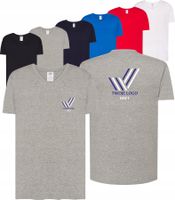 męska KOSZULKA V-NECK własny HAFT TWOJE LOGO NAPIS firmowa reklamowa