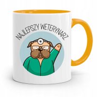 Kubek Żółty Weterynarza Najlepszy Weterynarz Z Nadrukiem Ze Zdjęciem