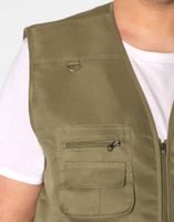 Megitarnow Kamizelka męska typu Safari z 14 kieszeniami zielony rozmiar 5XL