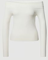 Only Sweter z odkrytymi ramionami w jednolitym kolorze biały XS