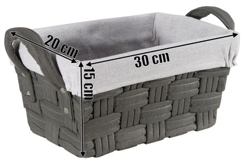 Koszyk pleciony grafitowy LILO 30x20x15 cm na Arena.pl