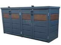 Zabudowa koszy na śmieci wiata obudowa kubłów 275x80x120 cm 4x240L TKD340