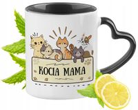 Kot Kotek Kotki Kubek Czarny Z Uszkiem W Kształcie Serca Na Prezent