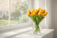 Tulipan sztuczny piankowy sztuczne kwiaty jak żywe do bukietu stroika