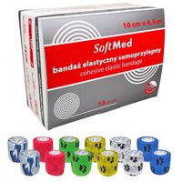 Bandaż kohezyjny samoprzylepny elastyczny MIX wzorów 10cm x 4,5m 12SZT!