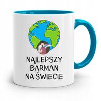 Kubek Błękitny Dla Barmana Najlepszy Na Świecie Z Nadrukiem Ze Zdjęciem