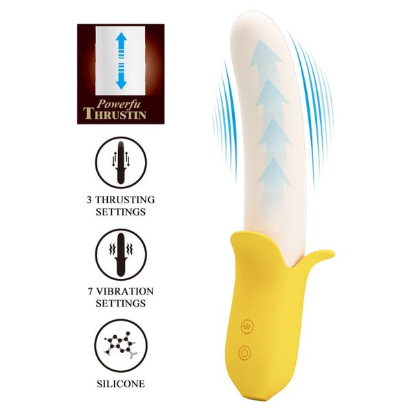 PRETTY LOVE - Banana Greek, 7 vibration functions 3 thrusting settings zdjęcie 2