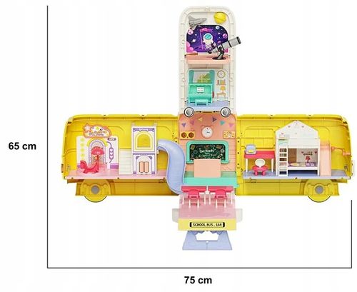 AUTOBUS SZKOLNY JEŹDZIK 2W1 DOMEK SZKOŁA DLA LALEK AKCESORIA na Arena.pl