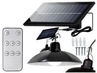 LAMPA SOLARNA WISZĄCA OGRODOWA ŻYRANDOL 12W IP65 CZUJNIK ZMIERZCHU + PILOT