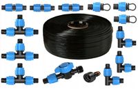 Taśma kroplująca emiter co 20cm wąż 100m + zestaw 14 akcesoriów